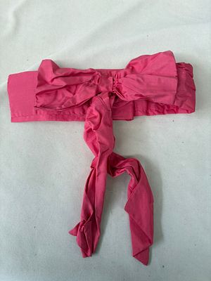 Silk Belt. Silk belt with bow detail and hook-and-eye closure. Signs of wear.