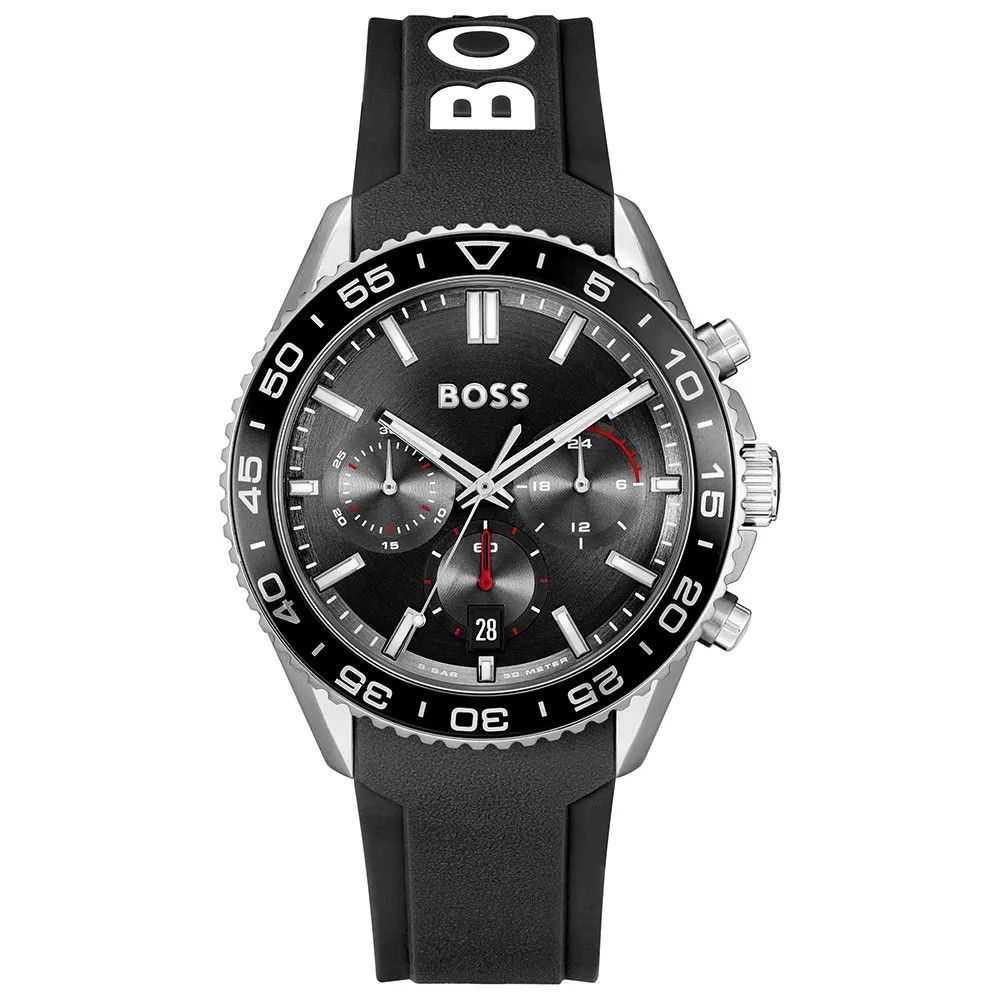 Hugo Boss Watch. BRAND 
BOSS 
Gender 
Male 
Dial Color 
Black 
Strap Color 
Black 
Case Color 