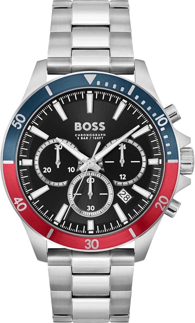 Hugo Boss Watch. BRAND 
BOSS 
Chronograph 
Yes 
Gender 
Men's 
Dial Color 
Black 
Strap Color 