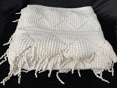 Lace Quilt. Hand-woven lace quilt in excellent condition. Signs of use.