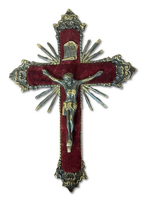 Antique metal Crucifix. Antique metal crucifix. Signs of use.