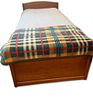 Bed. Single bed made of walnut wood. Includes bed frame and mattress. Signs of use.Image - 1