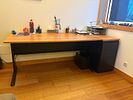 Office Desk. Office desk with wooden top and metal frame. Includes a case with 4 drawers. In Image - 2