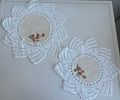 Linen and Lace Cloths. Linen cloths with circular embroidery and lace. Handmade. Signs of use.Image - 1