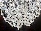 Lace Fabric. Lace fabric with oval floral motifs. Signs of wear.Image - 1