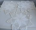 Lace Cloths. Set consisting of 3 circular lace cloths with floral motifs. Signs of use. Dia 35cmImage - 1