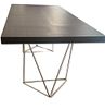 Dining Table. Contemporary style dining table with Zebrano veneer top and polished brass base. Image - 1
