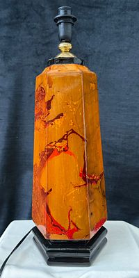 Table Lamp Base. Resin lamp base with a mix of different colors. Signs of use.