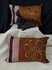 Decorative Items. Set consisting of two natural silk cushions with plush filling. Two volcanic Image - 1