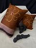 Decorative Items. Set consisting of two natural silk cushions with plush filling. Two volcanic Image - 2