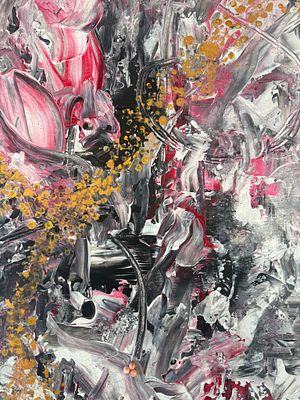 Abstract Paitting. Decorative acrylic painting on canvas. Private collection. Abstract art. Wall 