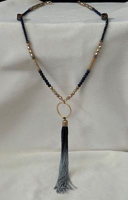 Necklace with pearls and pendants. Signs of wear.