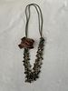 Necklace. Vintage necklace with beads and a tulle rose appliqu&eacute;. Signs of wear.Image - 2