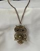 Necklace. Gold-tone metal necklace in the shape of an owl. Vintage. Signs of wear.Image - 1