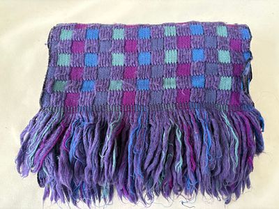 Silk Scarf. 100% silk scarf with fringe. Signs of wear.