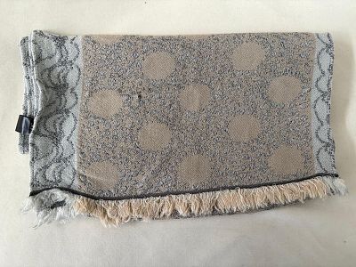 Scarf. Silk, wool, and polyester scarf with a pattern. Signs of wear.