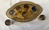 Miniature Bronze set. Bronze miniature set consisting of a serving dish and small cups. Signs of use.Image - 2