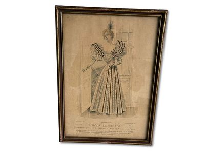 Screen Print. Serigraph Title "A Moda ilustrada", Year 1896, Perfumaria Oriza de J. Jegrand, 11 