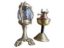 Lanterns. Set of two decorative bronze mini lanterns. One of them is missing glass. Shows signs Image - 2