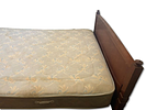 Bed with Bedside Table. Single mahogany bed with vintage nightstand. The bed has some broken Image - 4