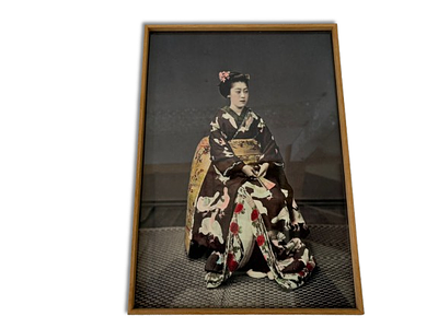 Printed Photograph. Photograph printed on canvas and framed with natural wood veneer aluminum 