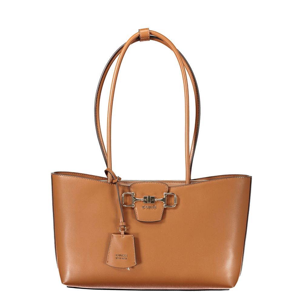 Guess Bag. JANIE BAG, 2 SHOULDER HANDLES, 3 EXTERIOR POCKETS WITH ZIPPER AND SNAP CLOSURES, 1 