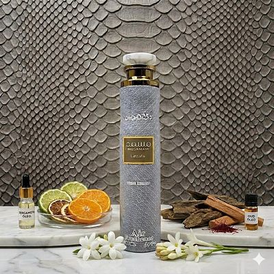 Ambientador Yara. A fragr&acirc;ncia abre com uma mistura vibrante de tangerina, heliotr&oacute;pio e 