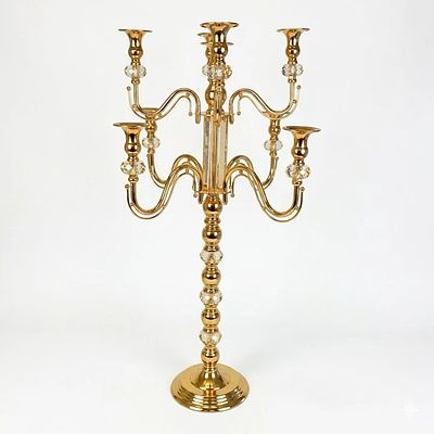 Chandelier 5 Arms. Metal chandelier with 5 arms and crystal details.