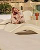 Lounger. Medium beige pool lounger made of polyethylene, making it a very lightweight lounger Image - 1