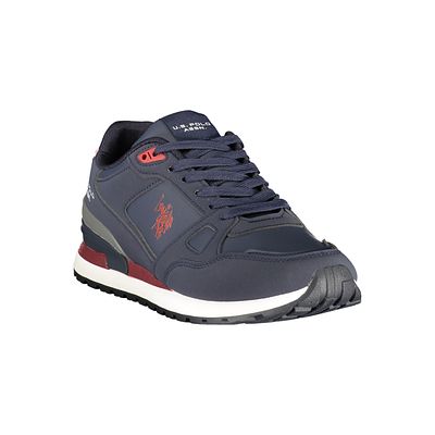 U.S Polo Sneakers. SPORTS SHOE WITH LACES, CONTRASTING RED DETAILS, REMOVABLE FOOTBED, PRINT 