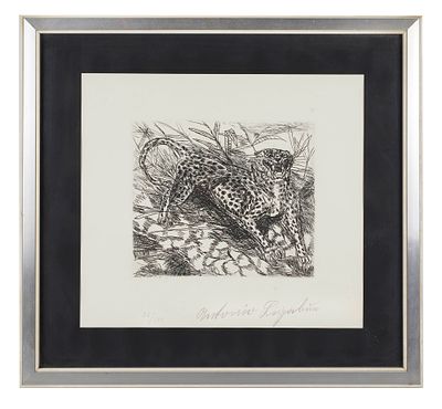 Antonio Ligabue (Zurigo, 18/12/1899 - Gualtieri, 27/05/1965) "Tigre" 1978 Incisione su carta Cm lastra: 22,5x 25