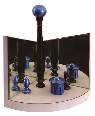 City Stage - NANDA VIGO (Milano, 1936 - 2020) City Stage 1983 laminato print, specchio e sculture 