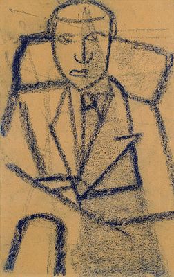 Figura - TANCREDI PARMEGGIANI (Feltre, 1927 - Roma, 1964) Figura (1947) disegno a pastelli su 