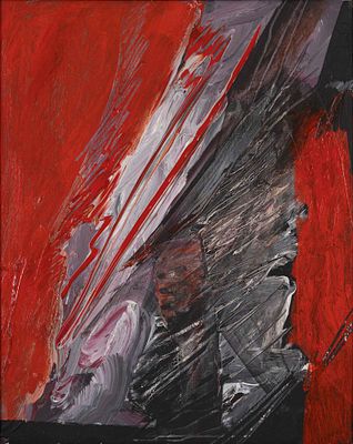 Fulmine - PIERO RUGGERI (Torino, 1930 - 2009) Fulmine olio su tela cm. 50x30 firma e titolo al 