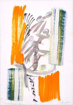 Le dos d'arbre - SERGIO DANGELO (Milano, 1932 - 2022) Le dos d'arbre 1973 tecnica mista su carta 