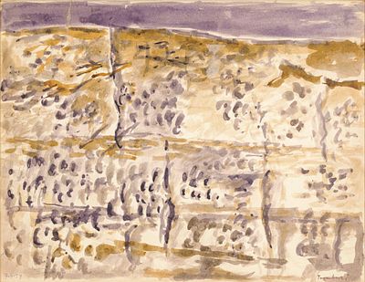 Le crete - ORFEO TAMBURI (Jesi, 1910 - Parigi, 1994) Le crete 1954 tecnica mista su carta intelata 