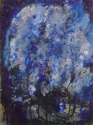 senza titolo - ROY ADZAK (Reading, 1927 - Parigi, 1987) senza titolo 1962 olio su carta cm. 43x32 