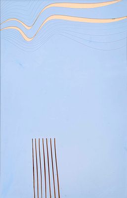 I gabbiani - AGOSTINO FERRARI (Milano, 1938 - ) I gabbiani 1970 assemblaggio di cartoncini su 