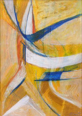 Gabbiani - ARMANDO PIZZINATO (Maniago, 1910 - Venezia, 2004) Gabbiani 1975 olio su carta intelata 