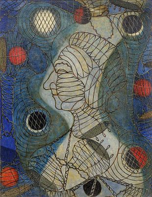 Autoritratto nello spazio - FULVIO PENDINI (Padova, 1908 - 1975) Autoritratto nello spazio olio su 