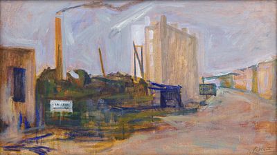 Paesaggio di periferia - ARMANDO PIZZINATO (Maniago, 1910 - Venezia, 2004) Paesaggio di periferia 