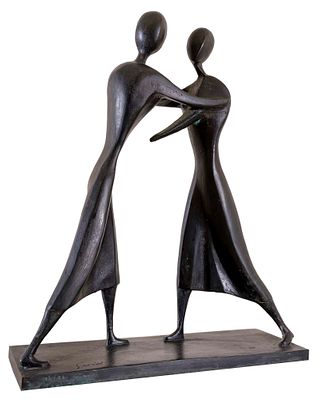 L'Incontro - VIRGILIO GUIDI (Roma, 1892 - Venezia, 1984) L'Incontro 1982 scultura in bronzo a cera 