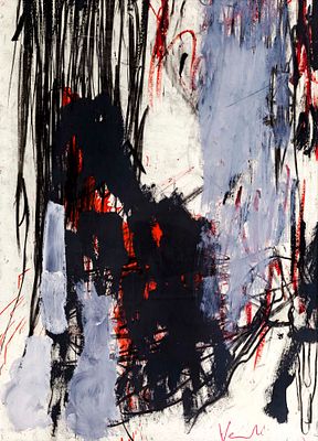 senza titolo - ALESSANDRO VERDI (Bergamo, 1960 - ) senza titolo olio su carta cm. 140x100 firmato 