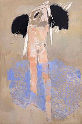 Bagnante - ALBERTO GIANQUINTO (Venezia, 1929 - Jesolo (Ve), 2003) Bagnante 1989 olio su tela cm. 