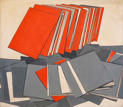 Lastre - ROBERTO BARNI (Pistoia 1939, - ) Lastre 1972 tecnica mista su tela cm. 70x80 firma e 