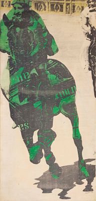Un cavallo - GIANNI BERTINI (Pisa, 1922 - Caen, 2010) Un cavallo 1967 mec-art su tela emulsionata 