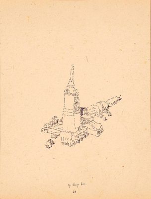 Nodi urbani - UGO LA PIETRA (Bussi sul Tirino (Pe), 1938 - ) Nodi urbani 1966 disegno a china su 