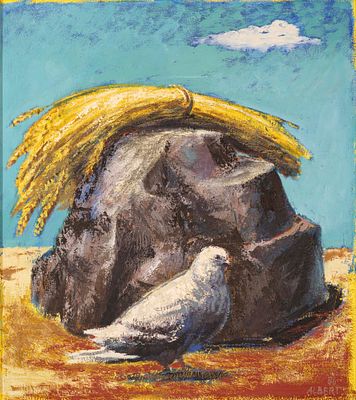 senza titolo - HERMANN ALBERT (Ansbach , 1937 - ) senza titolo 1986 olio su tela cm. 96x85,5 firma 