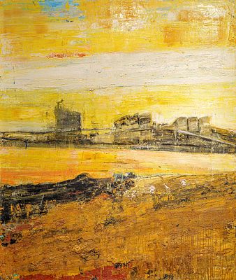 Porto Marghera - GIOVANNI FRANGI (Milano, 1959 - ) Porto Marghera 1997 olio su tela cm. 190x161 