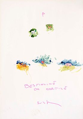 Bestioline da cortile - MARIO SCHIFANO (Homs, 1934 - Roma, 1998) Bestioline da cortile 1979 